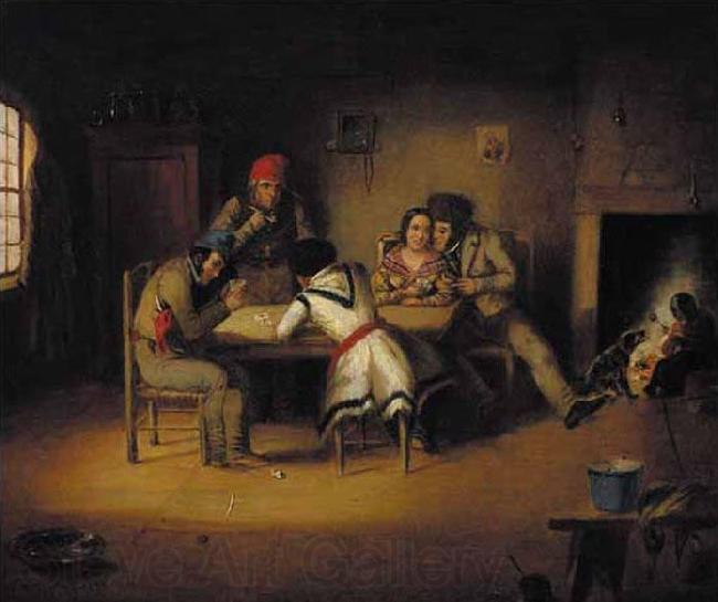 Cornelius Krieghoff The Artist and His Friends Norge oil painting art